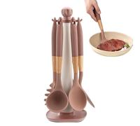 Silicone Kitchen Utensils Set | 7PCS Heat-Resistant Cooking Tools | Space-Saving Dishwasher Safe Spatula Set For Home, Apartment, Restaurant & Camping