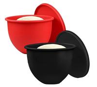 Silicone Liners for Tilt-Head 5 Qt Mixers, Mixer Attachments & Accessories, 3 Liners and 3 Lids Included, Replacement Mixer Bowls No Longer Needed (White+Red)