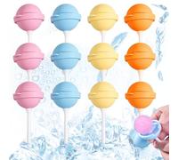 Silicone Lollipop Ice Cream Maker Molds, Reusable Popsicle Mold for Kids, DIY Ice Pop Maker for Juice Yogurt Frozen Treats, Fun Summer Dessert Mold (12)