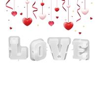 Silicone Love Letter Candlestick Mold - 3D Abstract Art Column Stripe Design | DIY Craft Candle Making , Home Decoration | For Epoxy, Gypsum, Plaster, Concrete, Reusable Valentine's Day Gift Creati