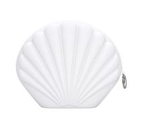 Silicone Makeup Bag, Shell Design Portable Purse for Women with Soft Durable Silicone, Extra Wide Opening Cosmetic Bag with Convenient Storage for Jewelry Cards Cash Toiletries Mirrors