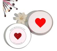 Silicone Makeup Brush Cleaning Pad with Soap, 2 in 1 Makeup Brush Cleaner Soap with Silicone Cleaning Pad for Brush & Spugna, Solido Cleanser per pulizia profonda (Style a)