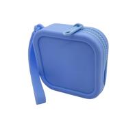 Silicone Makeup Pouch - Borsa cosmetica da viaggio, custodia da toilette impermeabile | borsa per il trucco flessibile morbida, chiusura lampo durevole con un pulito per lo stoccaggio e L, blu, Se