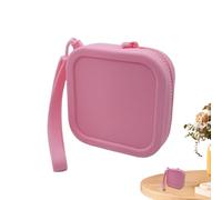 Silicone Makeup Pouchée - Borsa Cosmetica Portatile 9 Cm, Piccola Borsa Del Moneta, Rossetto E Custodia Chiave, Mano Trucco con Zip Liscia | Durablle Mini Portafoglio per Carta Cata, Rosa, Se référer