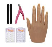 Silicone Mano Pratica per Unghie Finte, Modellini per Manicure Regolabile Formazione Mano Modello per Fare Pratica Mani False Mobili Flessibili per Manicure per Unghie