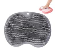 Silicone Massage Bath Mat-Foot Scrubber In Shower Wall Mounted Back Scrubber Silicone Bath Massager Cushion Brush with Non-Slip Suction Cups (Gray)