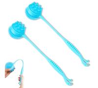 Silicone Massage Hammer Stick for Portable Soft Knock Massager, Portable Silicone Massage Hamme,With Rounded Edges for Shoulder Leg Arm (Blue*2)