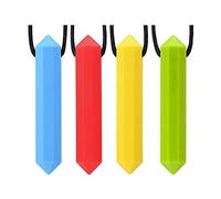 Silicone masticare teether Necklace, Soft Sensory Nursing Tools Chewelry Pendant for Autism, ADHD and Teething Kids (set di 4, forma ottagonale)