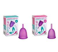 Silicone Medicale 100% Made in Italy, Coppetta Mestruale Morbida, Anallergica, Priva di Lattice e Ftalati (2 Coppette Lilla, Taglie M+L)