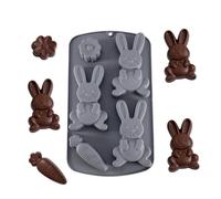 Silicone Mold - 3D Bunny Shaped Candy Mold, Non Stick Easter Craft Tool with Flexible Casting Easy Release Design, Ideal for Gummies Cupcakes Jelly Pastries Ice Soap Cake Decoration