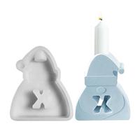 Silicone Mold, Candle Mold Resin Non-Stick Silicone Mold, Christmas Ornaments Reusable Easy Release Candle Holder with Letters for Soap & Cake, Holiday Baking Tools for Projects