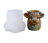 Silicone Mold - Cow Shape Decor Making Tool | Flessibile Plant Pot Container Mold with Sturdy Non Stick Surfaces for Concrete, Cement, Plaster Projects, Ideal for Beginners and Professionals