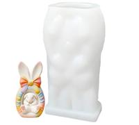 Silicone Mold - Easter Bunny Design, non stick flessibile, facile rilascio Casting Tool, Handcrafted Candle, Home Art Supply, Resin Crafting Accessory 4x3 Inch Rabbit Shape