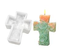 Silicone Molds - 3D Blessed And Faith Cross Mold | Non Stick Silicone Cross Mold For Candle Making, DIY Craft Art, Resin Casting, Gypsum, Wax, Clay, Plaster, Soap, Festival Ornament & Home Decoration