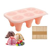 Silicone Molds - Badminton Ice Cream Silicone Mold | Badminton Shape Ice Pop Sleeves with Wooden Stick, Ice Cream Molds | Unique Silicone Ice Cubes Supplies, Homemade Ice Tray with Lid