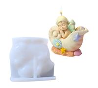 Silicone Molds Candles, Conch Angel Mold Resin Tools, Epoxy Crafting Mould Concrete Soap Plaster Art Projects, Decorative Casting for Coffee Table Display, 3,54 x 1,89 x 3,15 Inches