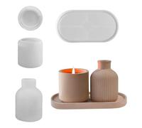Silicone Molds - Crafting Epoxy Kit, Non Stick Mold Set, Vase and Tray Tool, DIY Art Accessory | Candle Holder Design, Interior Decoration, Jewelry Crafting, Party Preparation, Home Project, Beginner