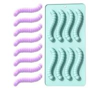 Silicone Molds for Candy - Worm Fondant Molds Candy Baking Pan | Portable Food Grade Baking Supplies for Home Kitchen Birthday Halloween Christmas Party Chocolate Treat Snack Dessert