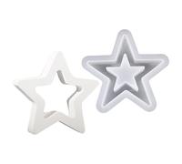 Silicone Mould - Silicone Resin Molds | Star Shape Candle Mold | Resin Mold Kit Epoxy Resin Molds Craft Casting for Wind-Bell Decorations Hollow Star Shaped Silicone Mold