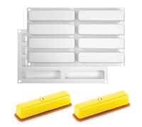 Silicone Mousse Cake Mold Bakeware Dessert Mousse DIY Cioccolato Sapone Candle Stampo, 8 fori Square Bar