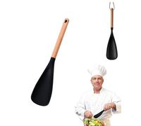 Silicone Multifunction Spatula Spoon - Heat Resistant for Nonstick Cookware, Mixing & Serving Kitchen Utensil (Black 1-Pack)