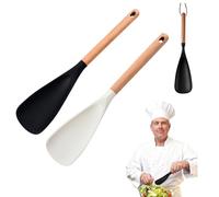 Silicone Multifunction Spatula Spoon - Heat Resistant for Nonstick Cookware, Mixing & Serving Kitchen Utensil (Black & White)
