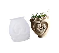 Silicone multiuso a forma di cuore per arte del cemento, portachiavi e decorazione domestica, facile da demolire per madre e figlia, vasi da fiori in silicone