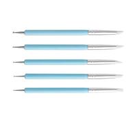 Silicone Nail Tools, Ceramic Brushes, Rhinestone Pens, Double-Tipped Design, Sturdy Build, 5 Pieces, Perfect for, Pottery Finishing & Craft Detailing