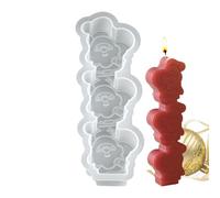 Silicone Natale 3 Cavità Forma Antiaderente Riutilizzabile Natale | Forme Divertenti per Sapone Per Argilla Cemento Artigianato Sapone Decorazioni Babbo Natale