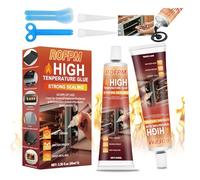 Silicone Nero Alte Temperature, Nero, Colla Alte Temperature Forte 600 Gradi, Adesivo Resistente al Calore per Guarnizioni Cielo Auto, Stufa, Vetro, Caminetti, Forno, Elettrodomestici, Motori