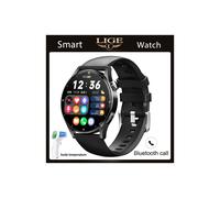 (Silicone nero per temperatura corporea) Nuovo orologio intelligente con chiamata Bluetooth per la salute fisica