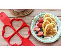 Silicone Pancake Maker Flower Heart Egg Mold 32x15x1 cm | Antiaderente alimentare, Forme fiore e cuore, Uso forno padella