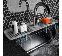 Silicone Paraspruzzi Lavello Cucina-Tappetino Per Rubinetto Cucina-Kitchen Faucet mat-Rubinetto tappetino di scarico di Lavello Accessori con Blocco Pulsante