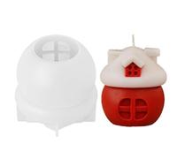 Silicone Per Candele Di Natale | Casetta di Babbo Natale in Argilla Artigianale - Stampo Silicone Per Resina Casa | Casetta Di Babbo Per Vacanze Festa Del Ringraziamento Autunno Inverno Complea