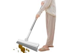 Silicone Pet Hair Removal Brooms - Extendable Reinforced Pole, Double Sided Squeegee Sweeper, Professional Floor Cleaner, Hair Gathering Tool, Smooth Maintenance Equipment | For Hardwood