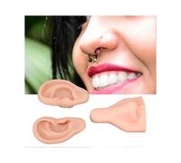 Silicone Piercing Model Soft Silicone Flexible Stretchy Reusable Human Body Piercing Practice Model Light Skin Color