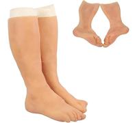 Silicone Prosthesis Foot Sleeve, Realistic Artificial Silicone Prosthesis Men Fake Feet Sleeve Legging Cover, Used to Conceal Skin Burn Scars, Birthmark Obscuration.(Color3)