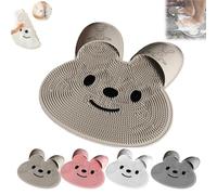 Silicone Rabbit Foot Rubbing Artifact, 2024 New Foot Rubbing Mat, Rabbit Foot Rubbing Artifact, Shower Foot Massager Scrubber, Multi-Functional Silicone Massage Mat (17.7 * 17.7in,Khaki)