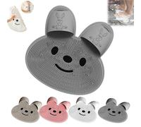 Silicone Rabbit Foot Rubbing Artifact, 2024 New Foot Rubbing Mat, Rabbit Foot Rubbing Artifact, Shower Foot Massager Scrubber, Multi-Functional Silicone Massage Mat (17.7 * 17.7in,Grey)