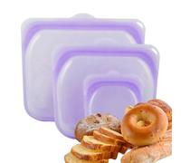 Silicone Reusable Food Storage Bags | 3 Pack, Dishwasher Oven Sous Vide Safe | Eco-Friendly Freezer & Snack Bags | Reusable Sandwich Bag, Lunch Box Alternative