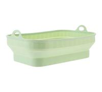 Silicone Riutilizzabile Teglia Rettangolare, per Friggitrice ad Aria | Colore Verde Chiaro, Bordo Doppia Maniglia, Adatta a Pollo Fritto e Pasticceria, per Preparazione e Servizio