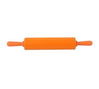 Silicone Rolling Pin for Baking | Non - Stick Dough Roller for Cookies/Bread/Pizza Crust | Food Grade Heat Tolerant 230°C | Simple to Maintain Kitchen Tool with Comfort Grip (Orange)
