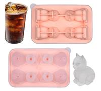 Silicone s Molds - 4 Cavities 3D Cat Shape Vassoio per bevande | Cute Ice Container per whisky, cocktail, Juice, Bourbon, cucina, campeggio, travel, and Fun Home Beverage Preparation