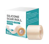 Silicone Scar Tape For Surgical Scars(1.6'' X 60''Roll-1.50M), 2 Pieces Scar Sheets For C-Section, Tummy Tuck, Keloid, And Old & New Surgical Scars - Reusable, Easy-Tear Gel Tape Roll