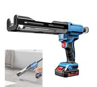 Silicone Sealant Gun Caulking Cordless, 12V Electric Double Cartridge Adhesive Free,w/Rotatable Carriage,for Filling, Sealing(1 battery)