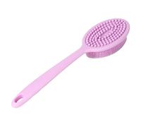 Silicone Shower Brush & Dish Brush 2 in 1 | Ergonomic Long Handle Saves Your Back | Body Brush for Shower/Kitchen Scrubber | Long - lasting Fibers, Easy Hang Storage (Viola)