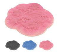Silicone Shower Foot Back Scrubber Pad, Wall-Mounted Slip Suction Cups, Cat Scratch Shape, for Exfoliating Women and Men (Pink)