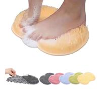 Silicone Shower Foot Scrubber Mat,2025 New Shower Foot Back Cleaning Pad,Wall Mounted Slip Suction Cups for Use in Cleaner Men and Women (Yellow)