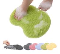 Silicone Shower Foot Scrubber Mat, 2025 New Shower Foot Back Cleaning Pad,Wall Mounted Slip Suction Cups for Use in Cleaner Men and Women (Green)