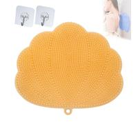 Silicone Shower Foot Scrubber Mat, Deep Cleansing Foot Pads, on Slip Foot Back Cleaning Pad, Back Exfoliating Bath Wash, for Back & Feet (Yellow)